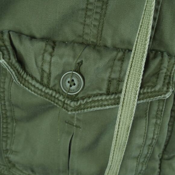 Abercrombie & Fitch Small Parka Fur Lined Y2K Vintage Military Green Distressed - Picture 4 of 16